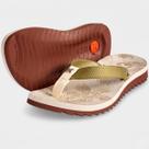 Chinelo Kenner Kyra Slim Estampada Feminino - Branco e Dourado - 34