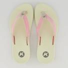 Chinelo Kenner Kyra Slim Feminino Branco e Rosa