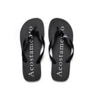 Chinelo Masculino Acostamento Flip Flop Correia Larga Cor:PretoTamanho:43/44