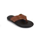 Chinelo Masculino Couro de Dedo Forro Confortável Slides