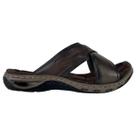 Chinelo Masculino Couro Tiras Cruzadas Amortech Cor:CravoTamanho:40