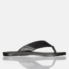Chinelo Masculino De Dedo Em Couro Sandália Macia Chinela Moda Verão Casual Dia A Dia Preto