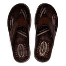 Chinelo Masculino Pegada Anilina Tiras Couro Marrom Escuro