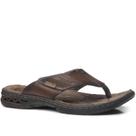 Chinelo Masculino Pegada de Dedo Couro Marrom Amortecimento