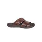 Chinelo Masculino Slide Em Couro Pegada Marrom