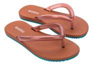 Chinelo melissa flip flop air flow marrom / azul -