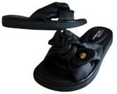 Chinelo modare 7208.101 ultra conforto em napa preto com laços Chinelo modare 7208.101 ultra conforto em napa preto com laços