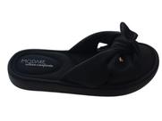Chinelo Modare Feminino Nobuck Ultra Soft Laço Preto 7208101