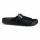 Chinelo Moleca Feminino Flatform Preto com Fivela Casual