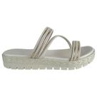 Chinelo Moleca Feminino Plataforma Flatform Tiras Trançadas Casual Conforto Original Cor:Branco-OffTamanho:37
