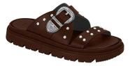 Chinelo Moleca Marrom de Fivela -
