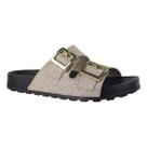 Chinelo Moleca Slide Duas Tiras Feminino Dourado