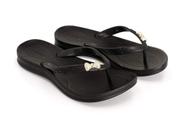 Chinelo Ortopédico Massageia No Caminhar Detalhe Laço Metal Anabela