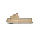 Chinelo Palha Bege Com Metais