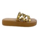 Chinelo Papete Feminino Moleca Slid Casual Conforto Tiras Detalhe Metalizado Antiderrapante 5489.121 Nude