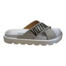 Chinelo Papete Feminino Vizzano Casual Conforto Slide Cruzada Brilho Strass 6459.341 Prata