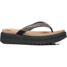 Chinelo Pegada Feminino em Couro Cristal Preto