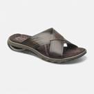 Chinelo Pegada Masculino Couro Marrom