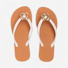 Chinelo Petite Jolie Fresh Branco/Caramelo