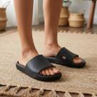 Chinelo Plataforma Nuvem Papete preto Slide EVA puro
