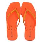 Chinelo Ramarim Glitter de Dedo Bico Quadrado - Laranja