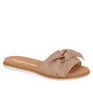 Chinelo Rasteira Feminina Conforto Slide Laço Moleca 5443105 - Nude Camurça - 35