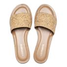 Chinelo Rasteira Feminina Via Marte Ráfia Bege