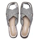 Chinelo Rasteira Feminina Via Marte Tiras Cruzadas Prata