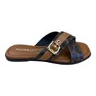 Chinelo Rasteira Feminino Piccadilly Conforto Casual Slide Cruzada Animal Print Onça 508084 Caramelo
