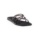 Chinelo Rasteira Preta Strass Colorido Dumond