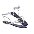 Chinelo Rasteirinha Feminina Strass Brilhante Brilho Amarração