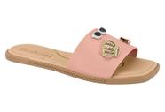 Chinelo Rasteirinha Feminino Slide Moleca Napa com pingente 5494.225