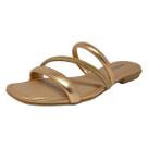 Chinelo Rasteiro Feminino Metalizado Strass Mississipi