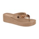 Chinelo Salto Anabela Comfort Tira Larga Feminino Beira Rio Nude 37