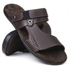 Chinelo Sandália Aberta Casual Masculino Couro Látego