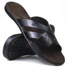 Chinelo Sandália Casual Masculino Confort Couro Chinelo Sandália Casual Masculino Confort Couro