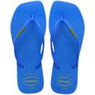 Chinelo Sandália Havaianas Feminina Tiras Finas Azul Brilhante Bico Quadrado
