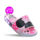 Chinelo Slide Com Luz de Led Infantil Juvenil Feminino Meninas Rosa