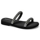Chinelo Slide Enfeite Preto Pewter Mississipi MI371-0004