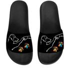 Chinelo Slide Estampa Cachorro Pata Colorida Aquarela