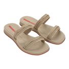Chinelo Slide Feminino Ipanema Glow Bege/ Dourado/ Laranja