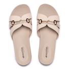 Chinelo Slide Feminino Mississipi Flatform Glitter Bege
