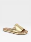 Chinelo Slide Feminino Moleca Calce Facil Metalizado Dourado