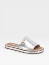 Chinelo Slide Feminino Moleca Calce Facil Metalizado Prata Chinelo Slide Feminino Moleca Calce Facil Metalizado Prata