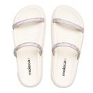 Chinelo Slide Feminino Moleca Flatform Pedrarias Creme Chinelo Slide Feminino Moleca Flatform Pedrarias Creme