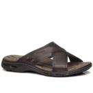 Chinelo Slide Masculino Ortopédico Pegada Em Couro 130683