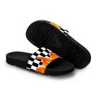 Chinelo Slide Masculino Personalizado Pega a Visao Xadrez Fogo
