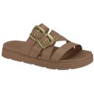 Chinelo Slide Moleca Feminino Plataforma Fivelas Douradas Conforto -