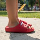 Chinelo Slide Nuvem Infantil Papete Tendencia Personagem Desenho Fofo Confortavel Macio