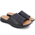 Chinelo Slide Usaflex Couro Feminino Anabela Baixo Leve Ergonômico Confort